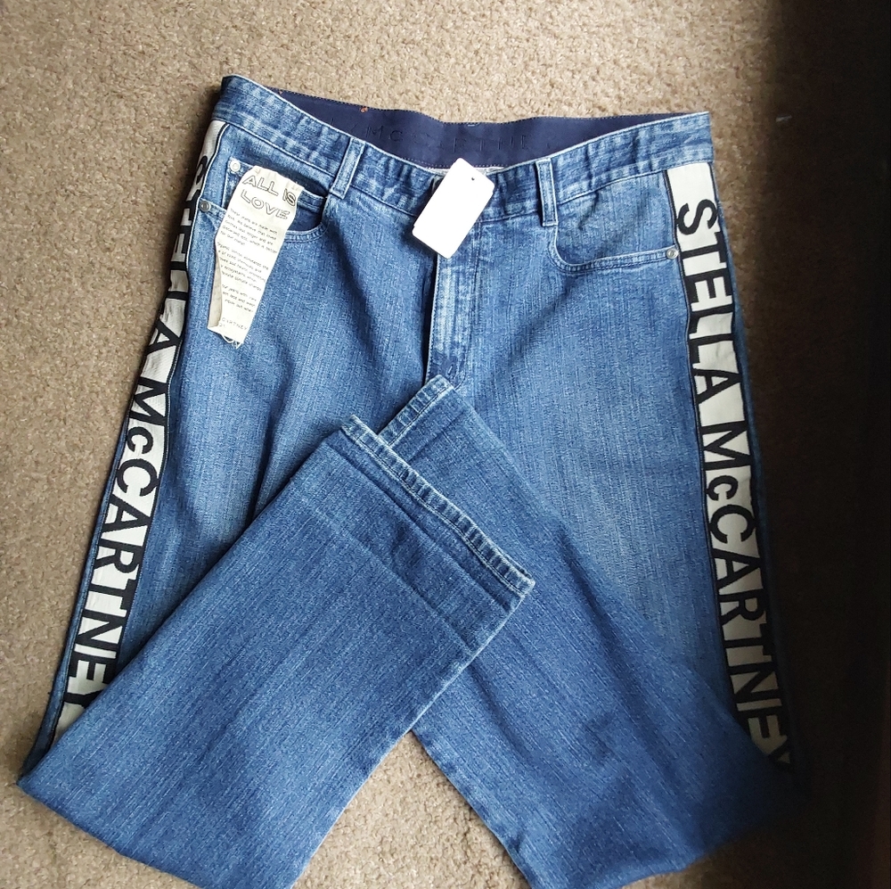 Stella McCartney Vintage Dark Side Logo Tape Women's Jeans in blue